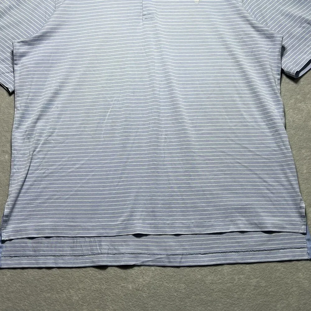 Polo Ralph Lauren Shirt Mens Large Blue Striped Short Sleeve Polo Soft Cotton - Picture 3 of 13